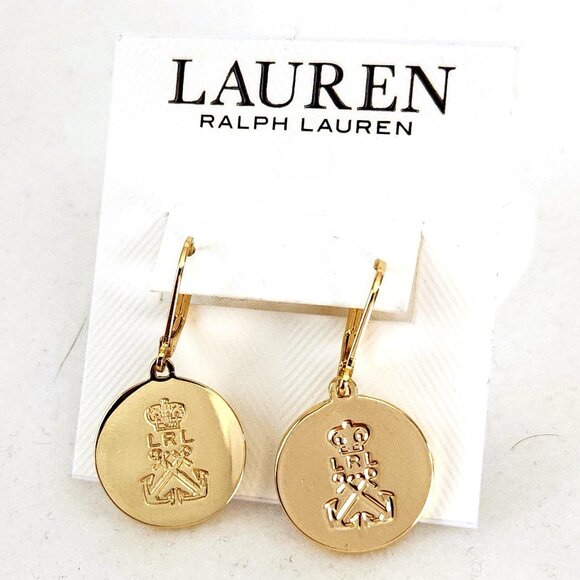 Ralph Lauren Beautiful Anchor Logo Drop Earrings - Picture 3 of 5